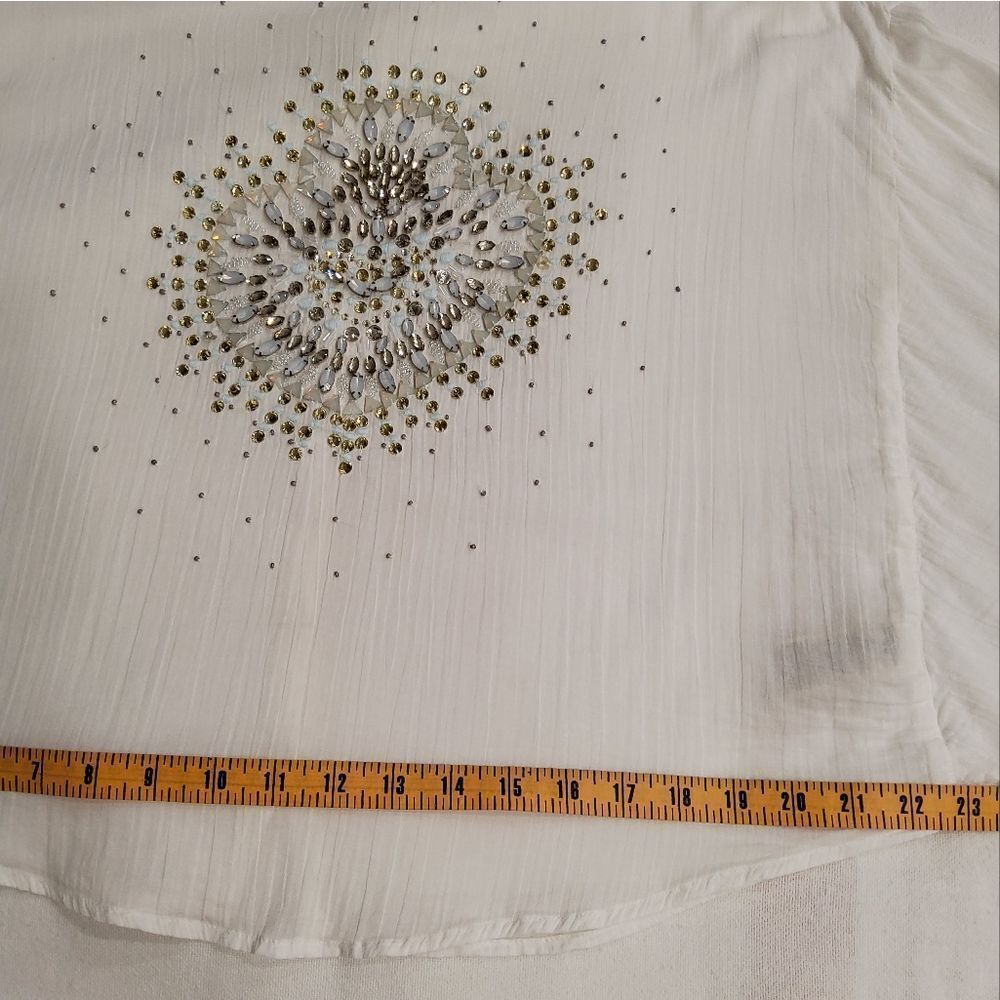 Free People Heart of Gold Embellished Beaded Blouse Size S - Picture 11 of 12